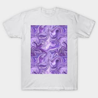 Purple Silk Marble - Digital Liquid Paint T-Shirt